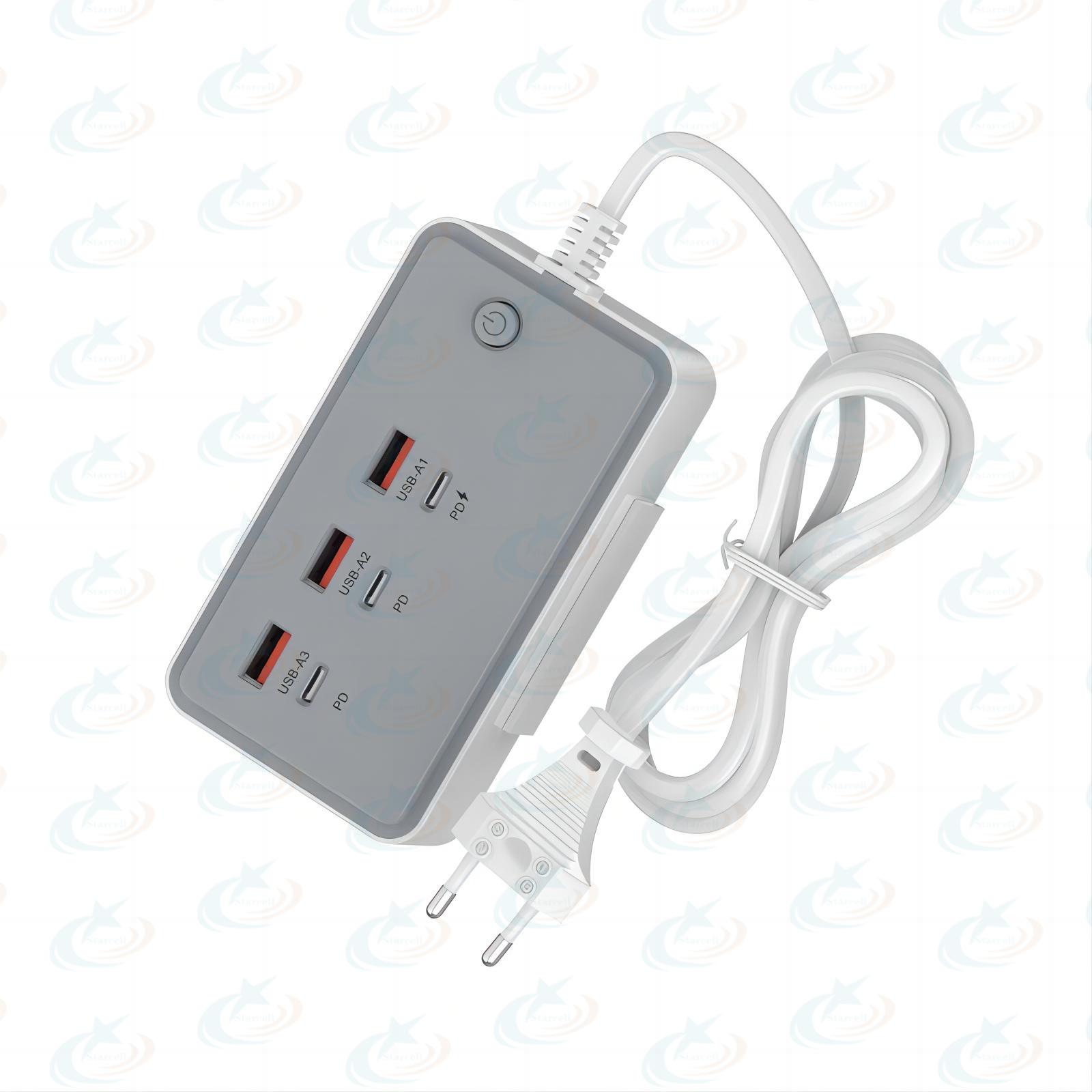 Power Socket Adapter 35w ( 3-TypeC , 3-Usb )