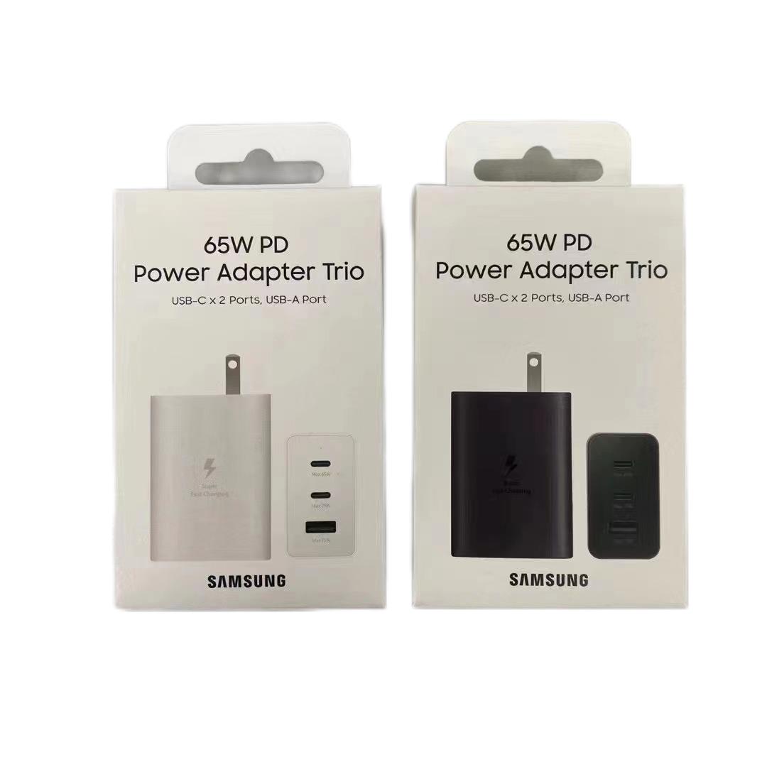 65W PD Power Adapter Trio USB-C x 2 Ports,USB-A Port